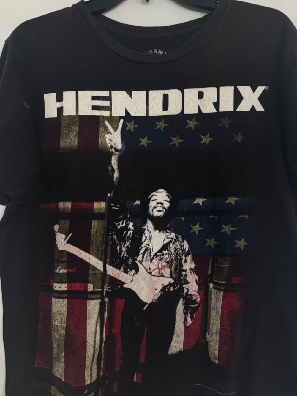 Jimi Hendrix Graphic Band Tee Black Vintage Fade Medium Rock Tee - Picture 3 of 8